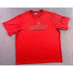 Louisville Cardinals Russell Athletic Long Sleeve Shirt Mens 2XL Performance‎